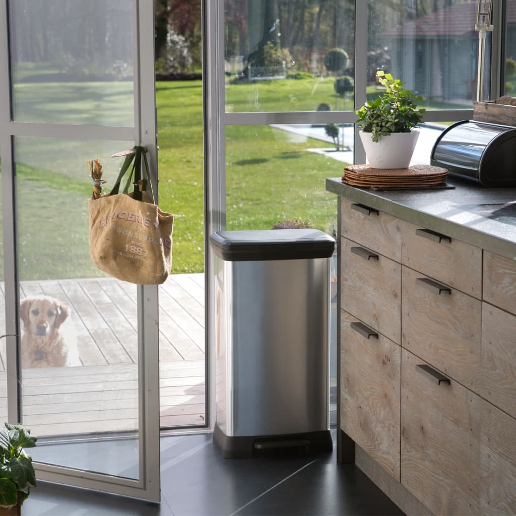 Curver Pedaalemmer Deco Rechthoekig Zilverkleurig