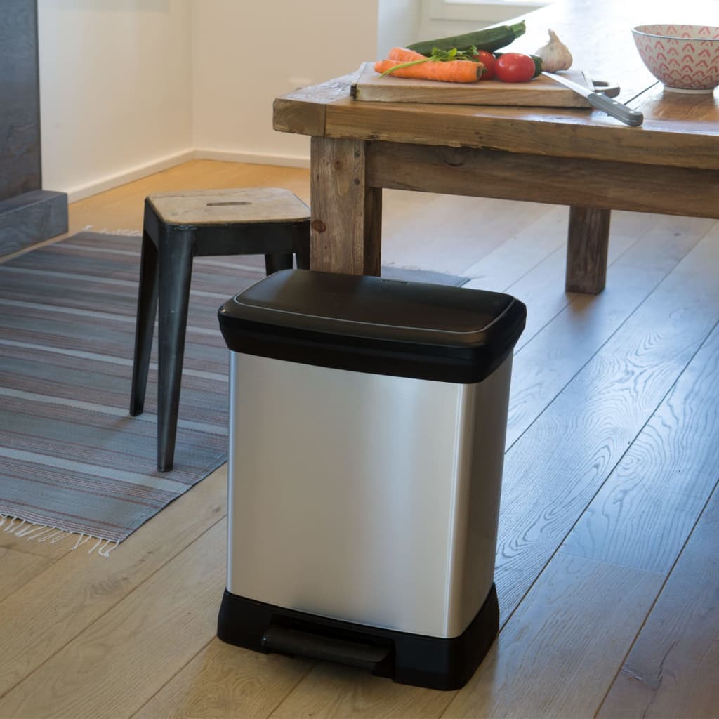 Curver Pedaalemmer Deco Rechthoekig Zilverkleurig