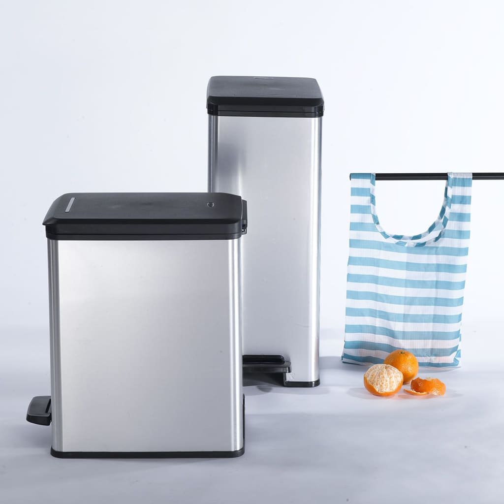 Curver Pedaalemmer Deco Smal Zilverkleurig