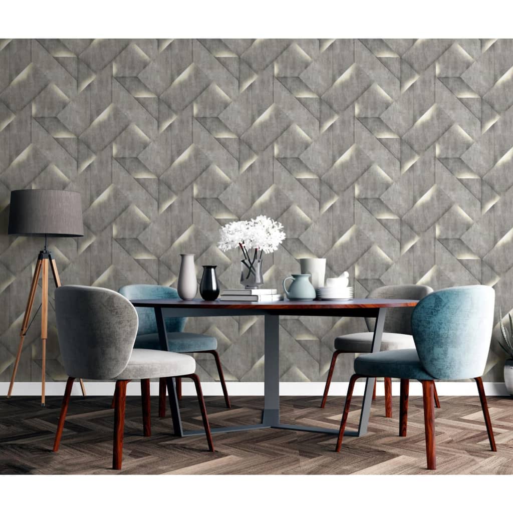 Dutch Wallcoverings Behang Onyx Donkergrijs