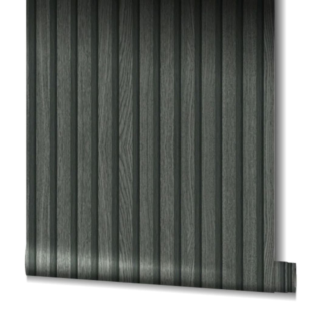 Noordwand Behang Botanica Wooden Slats Zwart En