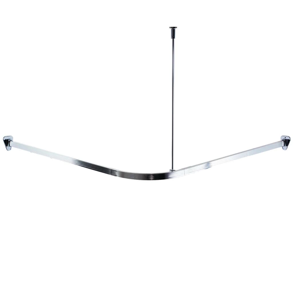 Ridder Hoekdouchegordijnrail Met Haken Universeel Chroom 52500