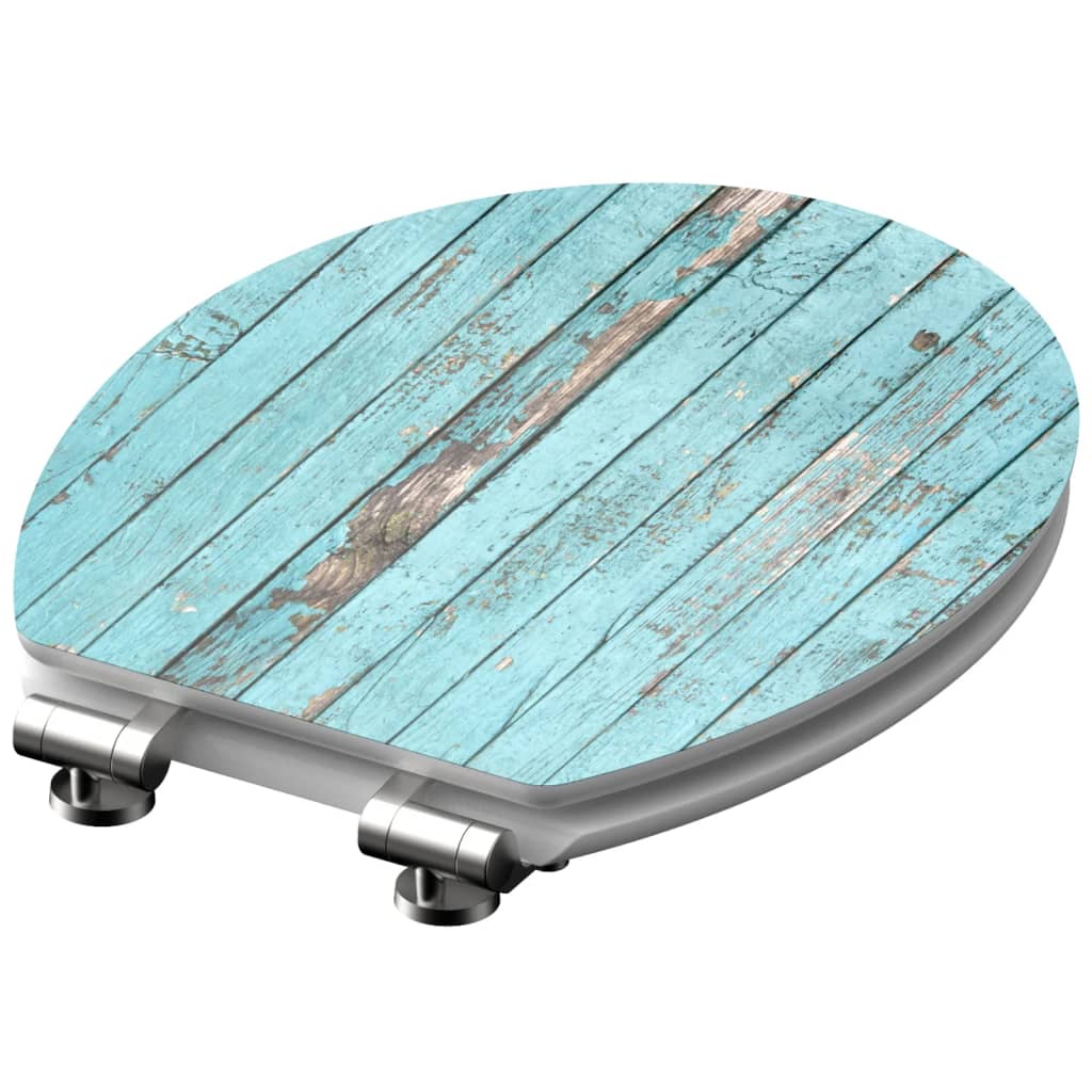 Schütte Toiletbril Met Soft-Close Blue Wood Mdf Hoogglans