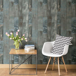 Dutch Wallcoverings Behang Steigerhout -Blauw