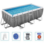 Bestway Zwembadset Power Steel Rechthoekig 412X201X122 Cm