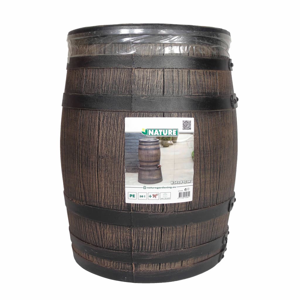 Nature Regenton Met Hout-Look 50 L 38X49,5 Cm Bruin