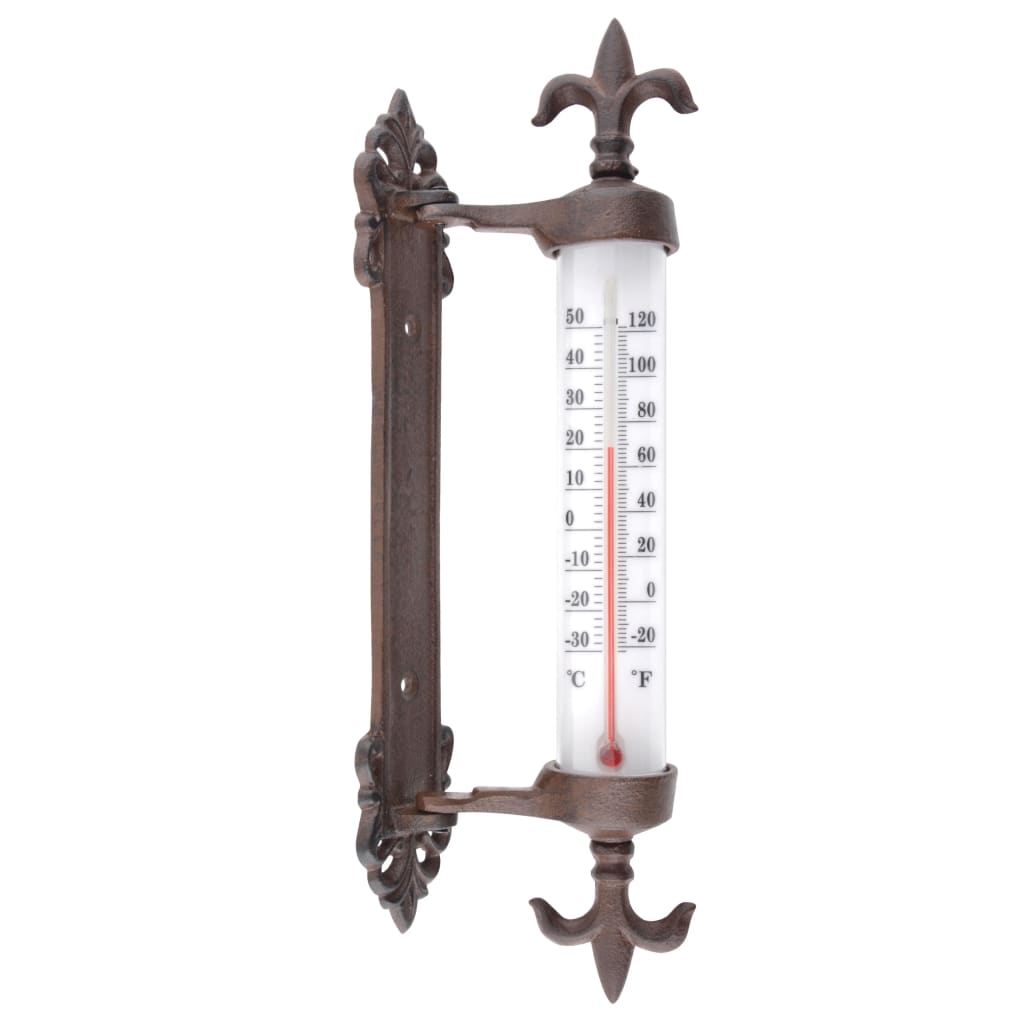 Esschert Design Raamkozijnthermometer Gietijzer Eiken