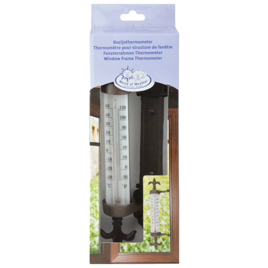 Esschert Design Raamkozijnthermometer Gietijzer Eiken