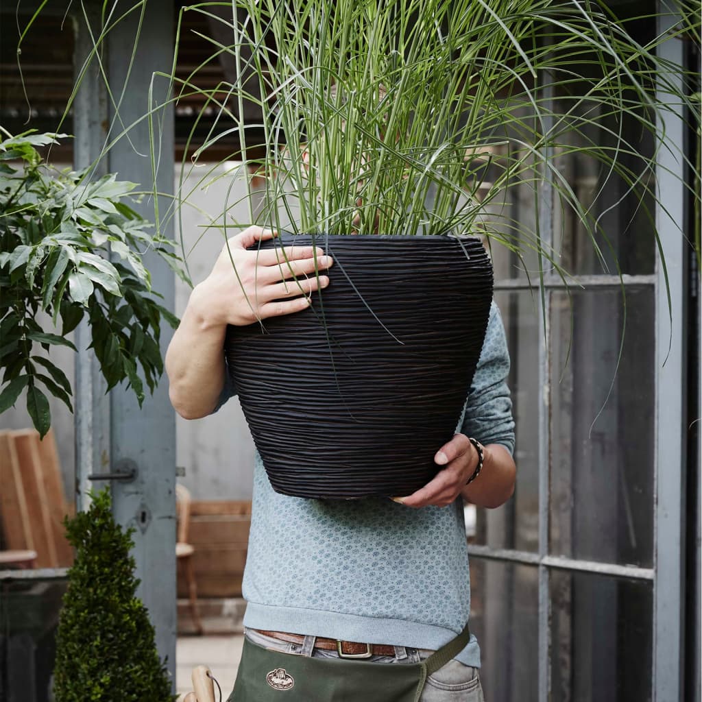 Capi Bloempot Nature Rib Taps Kblr362 Zwart