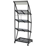 Tijdschriftenrek Zwart En Wit 47X40X134 Cm A4