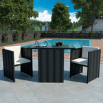 -Delige Bistroset Met Kussens Poly Rattan