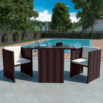 -Delige Bistroset Met Kussens Poly Rattan