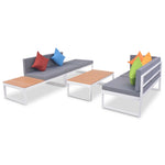 -Delige Met Kussens Aluminium En Hkc