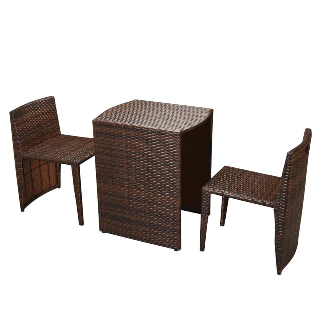 -Delige Bistroset Met Kussens Poly Rattan
