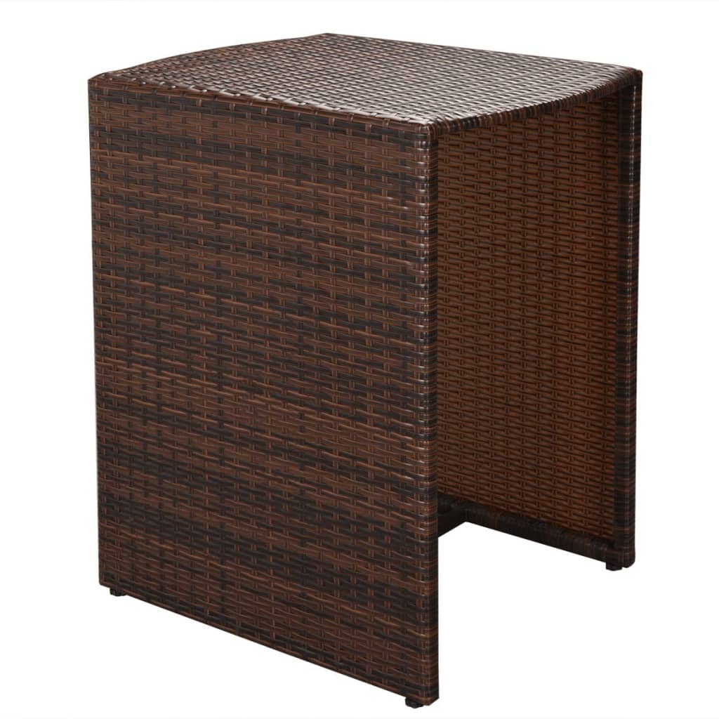 -Delige Bistroset Met Kussens Poly Rattan