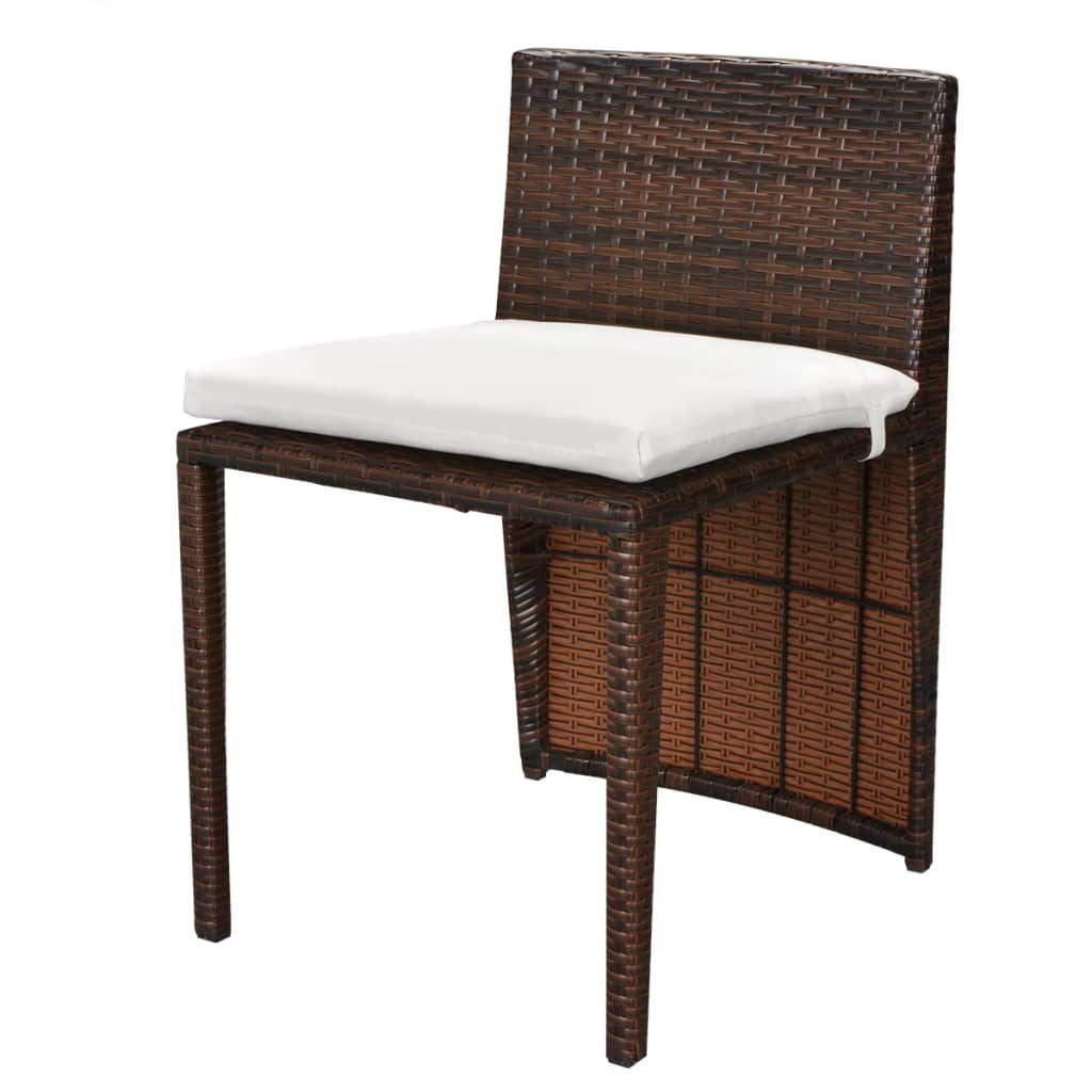 -Delige Bistroset Met Kussens Poly Rattan