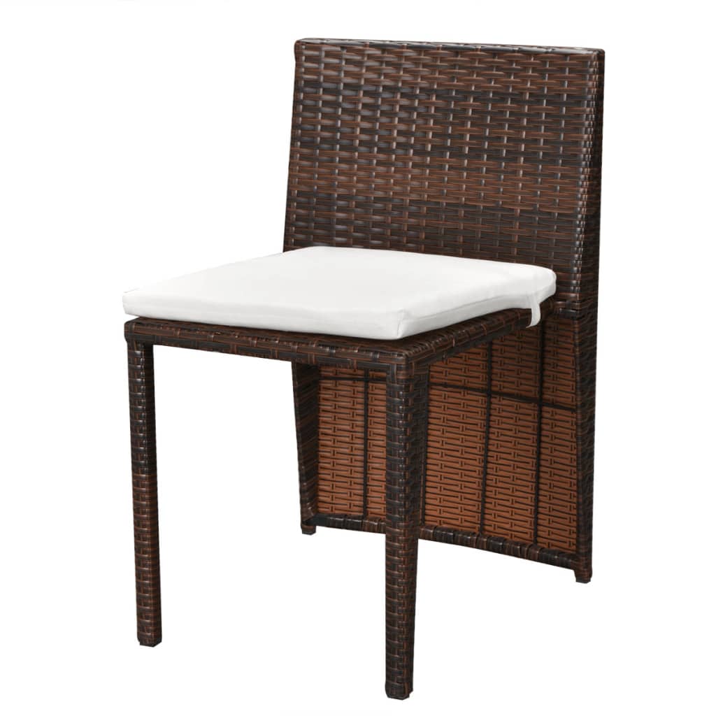 -Delige Bistroset Met Kussens Poly Rattan