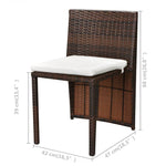 -Delige Bistroset Met Kussens Poly Rattan