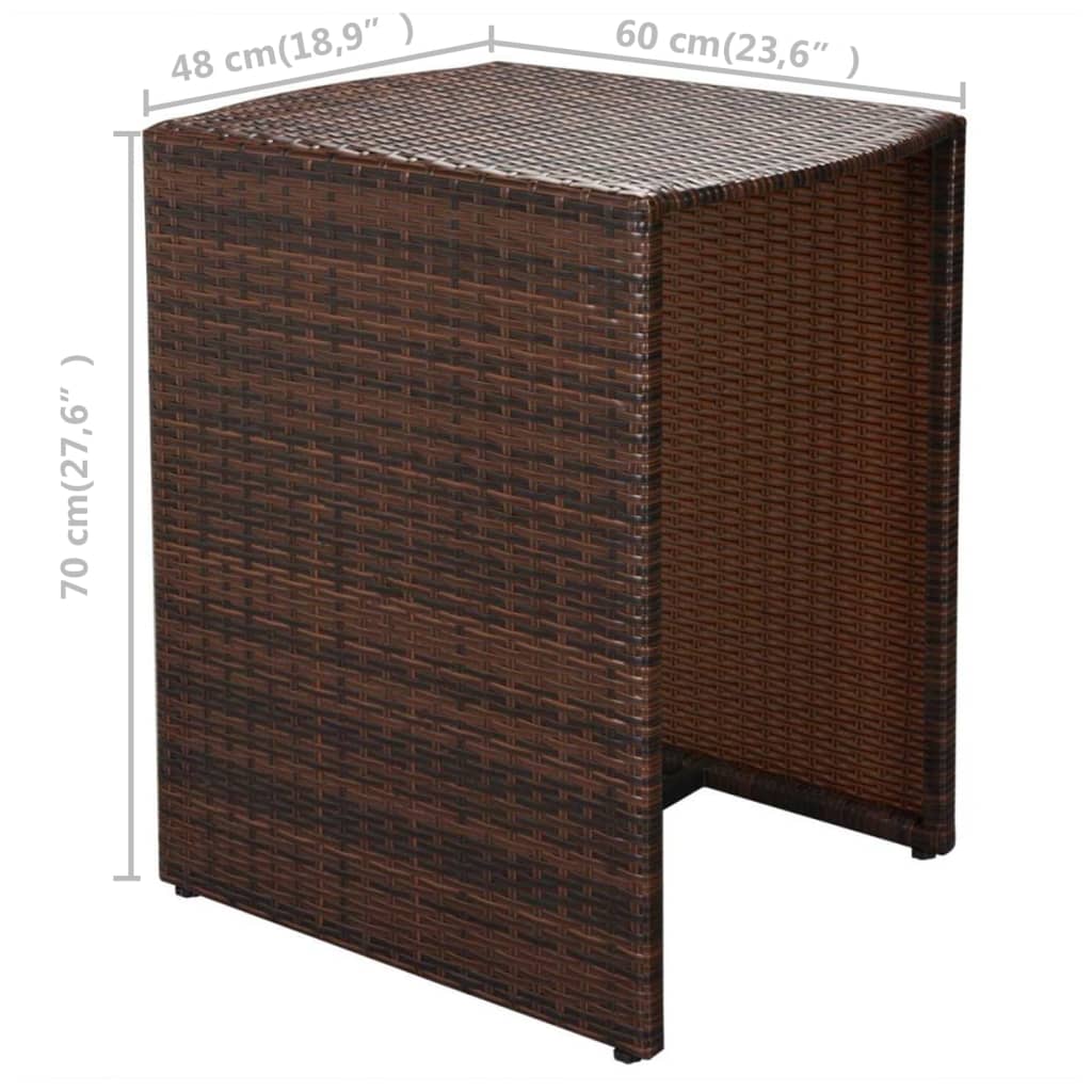 -Delige Bistroset Met Kussens Poly Rattan