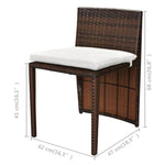 -Delige Bistroset Met Kussens Poly Rattan
