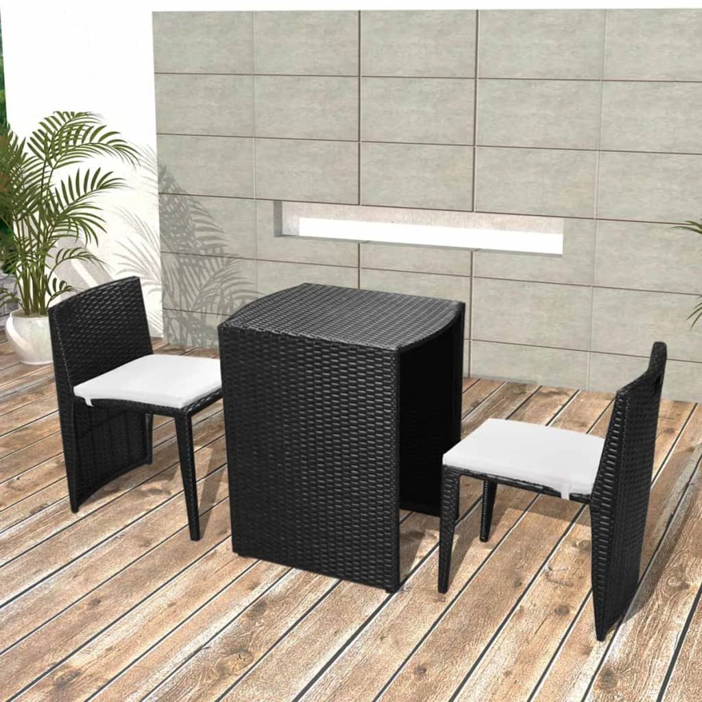 -Delige Bistroset Met Kussens Poly Rattan
