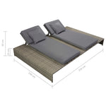 5-Delige Loungeset Met Kussens Poly Rattan Grijs