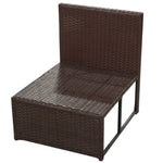 -Delige Loungeset Met Kussens Poly Rattan