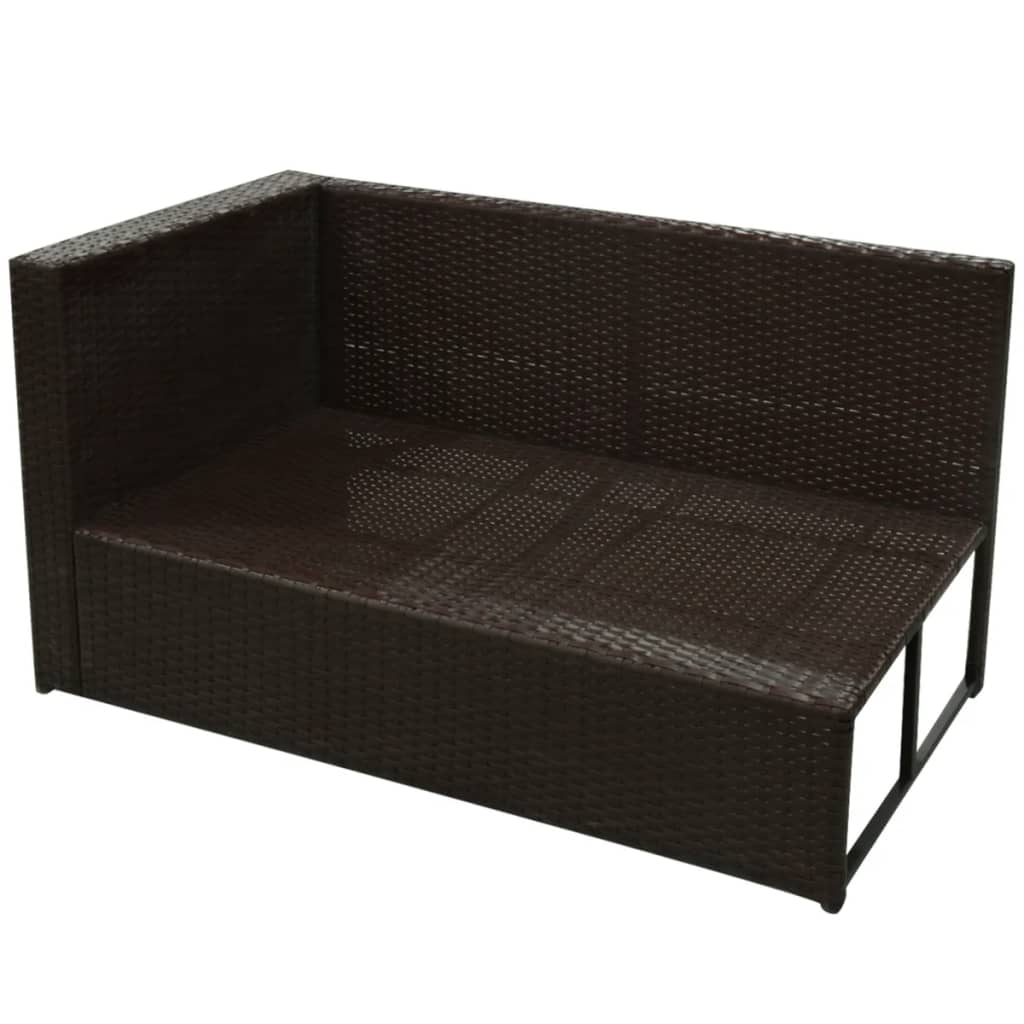 -Delige Loungeset Met Kussens Poly Rattan