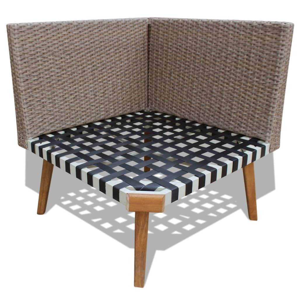 4-Delige Loungeset Met Kussens Poly Rattan Grijs