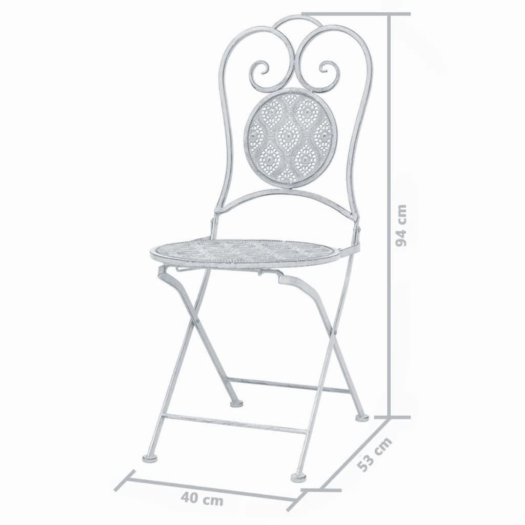 -Delige Bistroset Staal Grijs