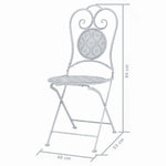 -Delige Bistroset Staal Grijs