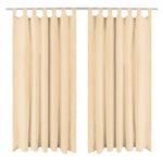 Micro-Satijnen Gordijnen Met Ringen 140 X 2 Stuks (Wijnrood)