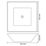 Wastafel Vierkant Wit 41,5X41,5X12 Cm Keramiek