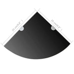 Hoekplank Met Chromen Dragers Glas Zwart