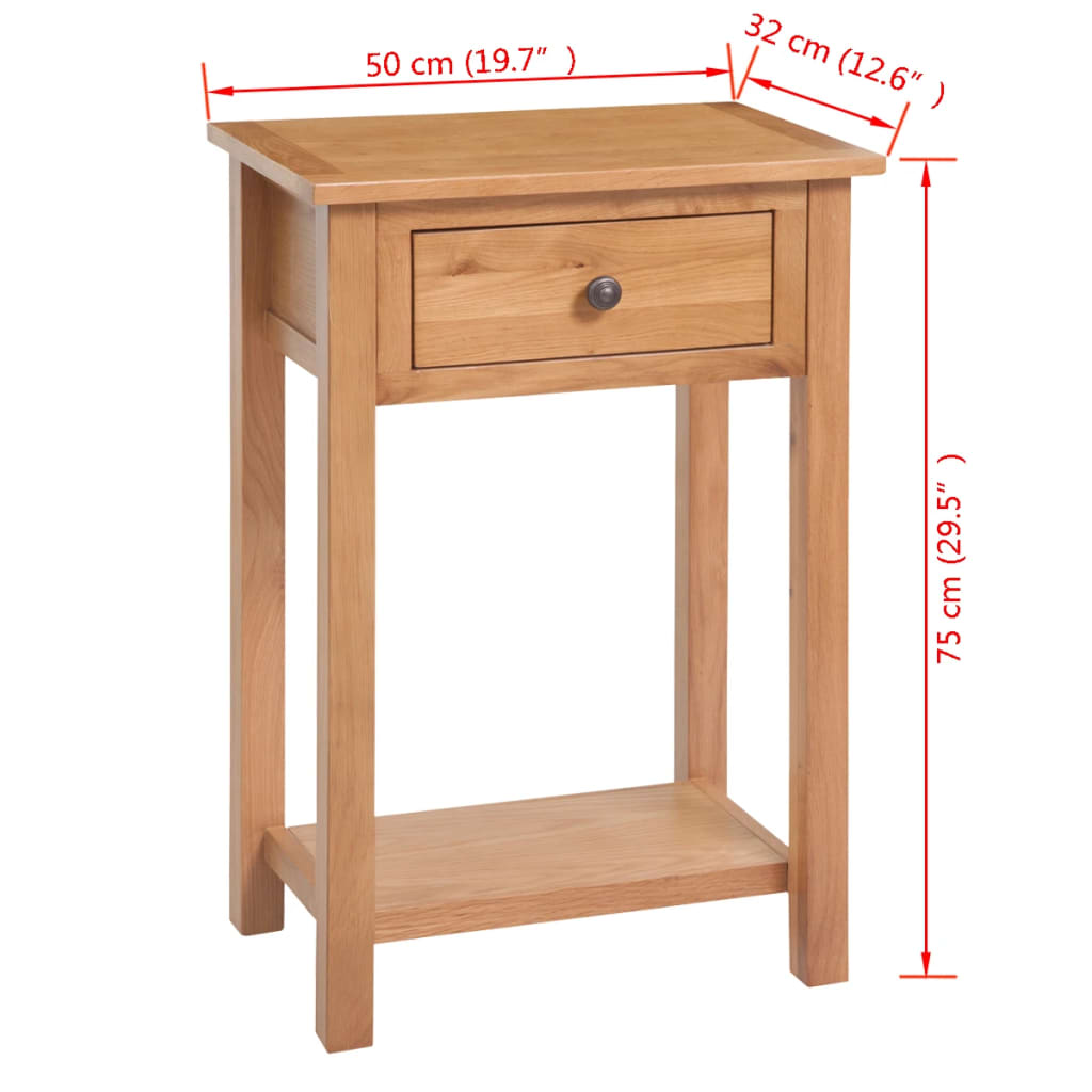 Wandtafel 50X32X75 Cm Massief Eikenhout