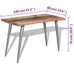 Eettafel 120X60X76 Cm Massief Gerecycled Hout