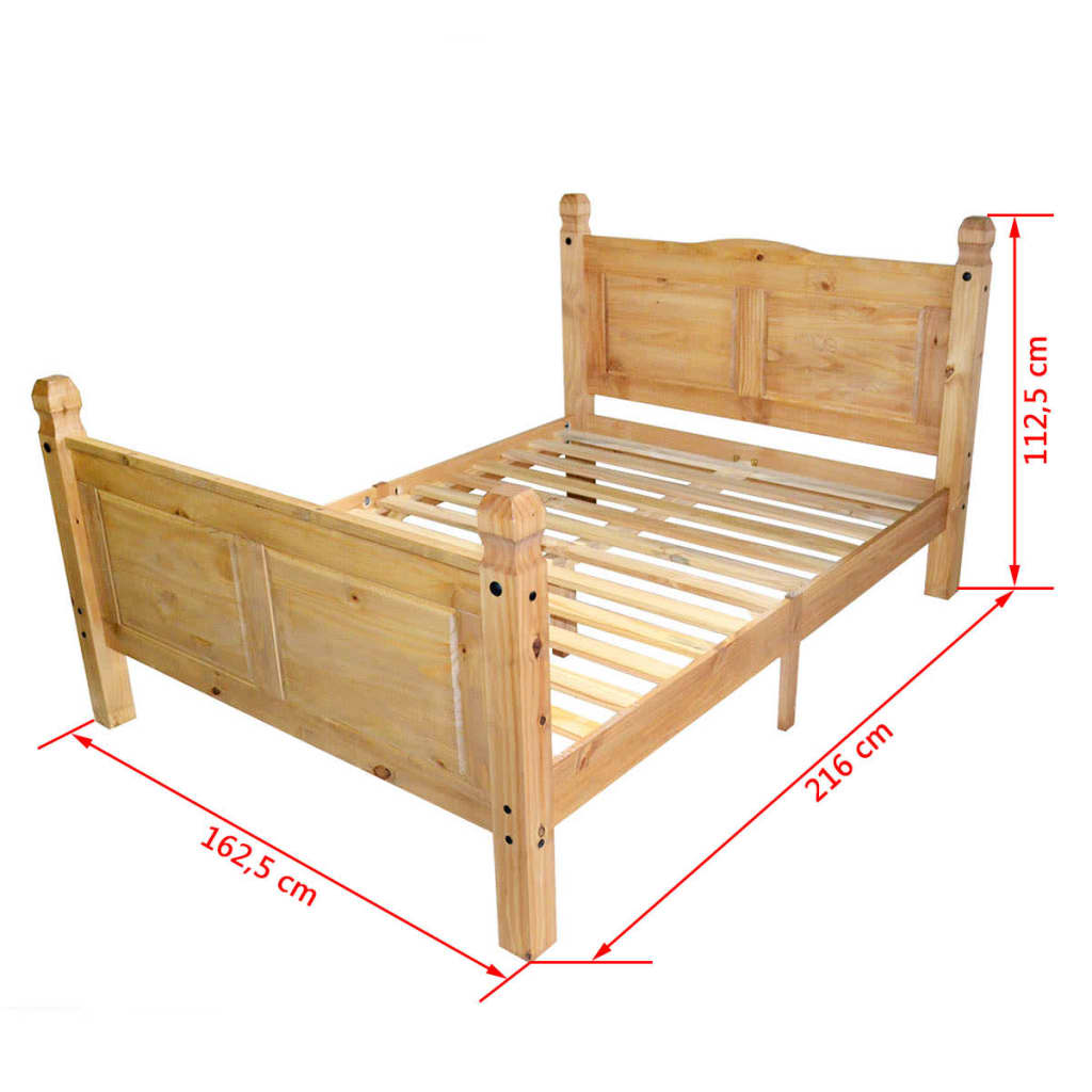 Bed Met Traagschuim Matras Grenenhout Corona-Stijl