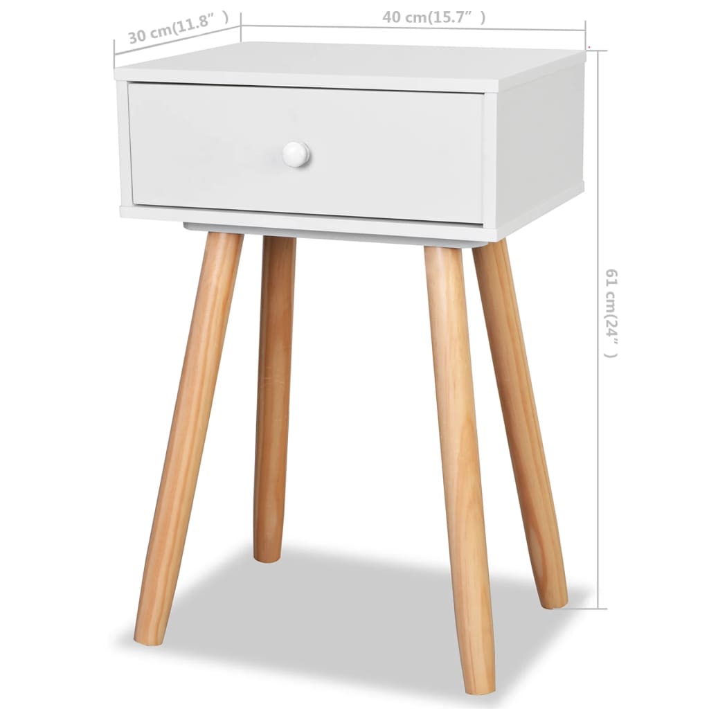 Nachtkastjes 40X30X61 Cm Massief Grenenhout
