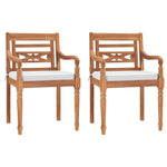 Stoelen Batavia Met Kussens Massief Teakhout
