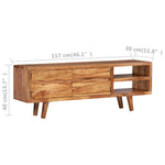 Tv-Meubel Met Bewerkte Deuren 117X30X40 Cm Massief Acaciahout Heldergroen