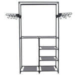 Kledingrek 87X44X158 Cm Staal En Nonwoven Stof Zwart