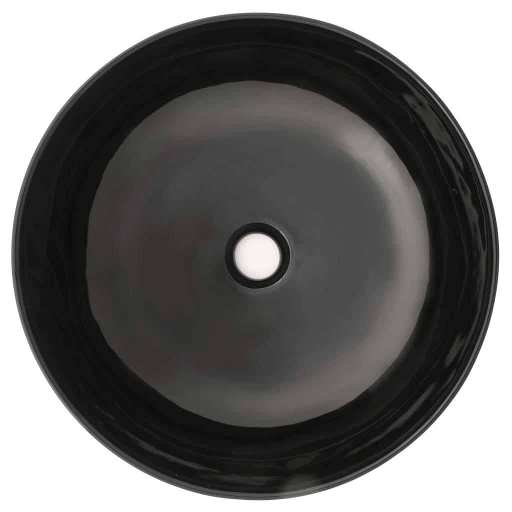 Wastafel Rond 41,5X13,5 Cm Keramiek Zwart
