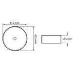 Wastafel Rond 41,5X13,5 Cm Keramiek Zwart