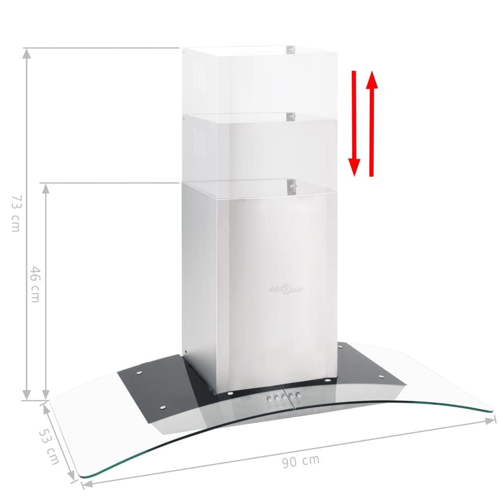 Wandafzuigkap 756 M³/U Led Roestvrij Staal
