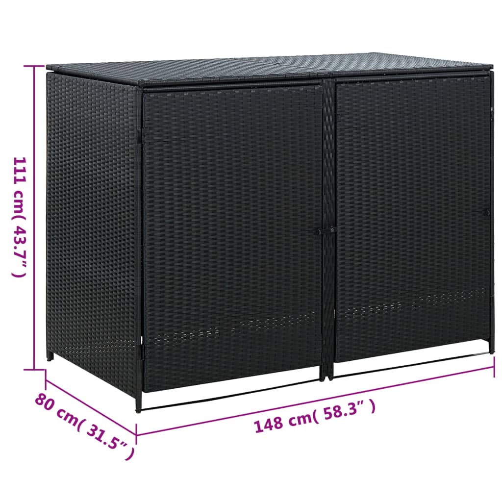 Containerberging Dubbel 148X80X111 Cm Poly Rattan