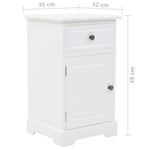 Nachtkastje 35X32X59 Cm Mdf En Grenenhout Crème