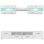 Tv-Wandmeubelset Met Led-Verlichting Hoogglans 5-Delig