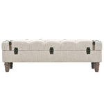 Opbergbankje 111X34X37 Cm Massief Hout En Staal