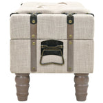 Opbergbankje 111X34X37 Cm Massief Hout En Staal