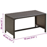-Delige Loungeset Met Kussens Poly Rattan